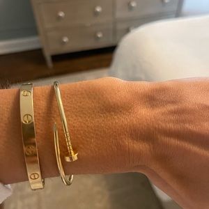 Thin Juste Un Clou Cartier bracelet size 16- yellow gold
